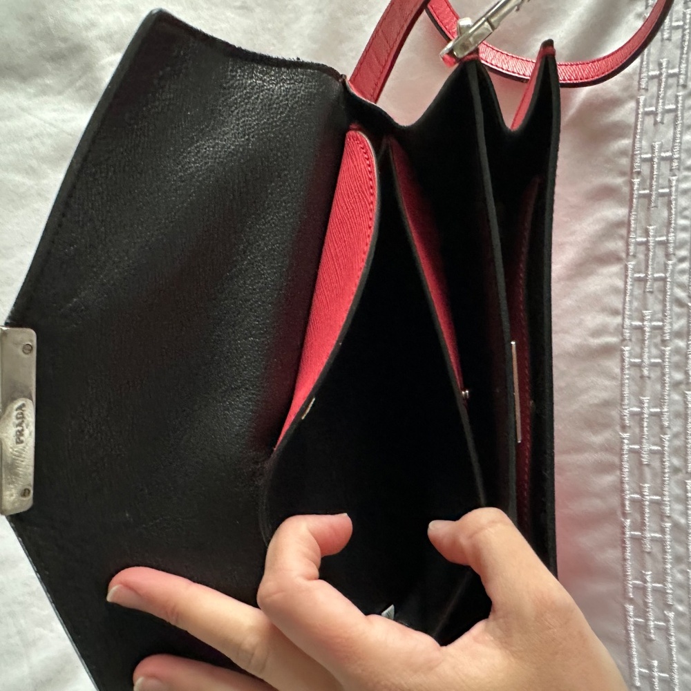 Prada Fuoco Saffiano Lux Leather Crossbody Bag BN0924 - Picture 8 of 10